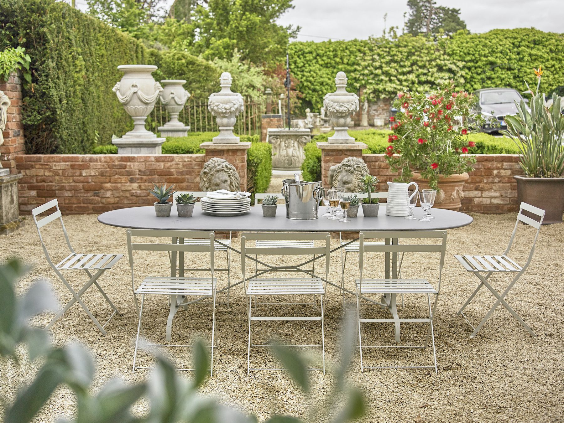Soho oval dining set and 8 chairs in Farrow & Ball 